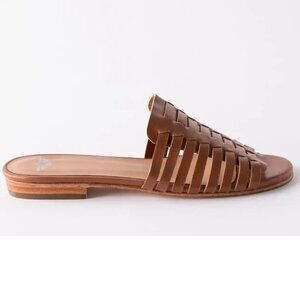 Fortress Ezi Brown Leather Huarache Mule Sandals Handmade In Peru Size 7 EU 38